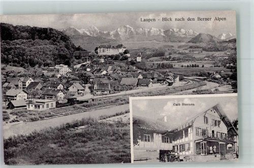 3177 Laupen BE Foto AK Schloss Cafe Sternen Feldpost Gr.Subsist 2