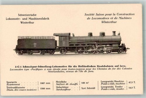 8400 Winterthur Foto AK Schweizerische Lokomotiv und Maschinen- Fabrik Schnellzuglok für Java