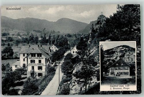 4245 Kleinlützel Foto AK Gasthaus zum Tell Pfeifen- Fabrik