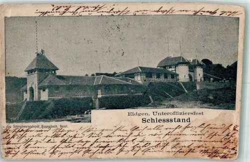 4000 Basel Bâle 1903 Gebrauchsspuren Schießstand Eidgen. Unteroffiziersfest Ort lt. Verlag