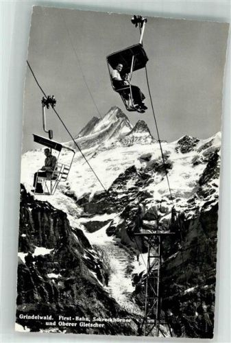 Grindelwald Foto AK Seilbahn First-Bahn Schreckhörner
