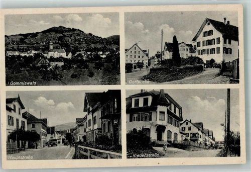 8737 Gommiswald 1935 Foto AK Dorfpartie Hauptstrasse Riedenstrasse