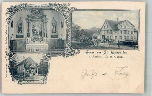 9430 St. Margrethen SG Foto AK Kirche Kapelle innen