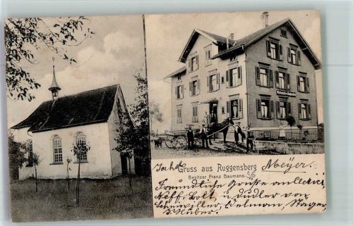 9308 Lömmenschwil 1907 Foto AK Gasthaus Kirche Ruggensberg