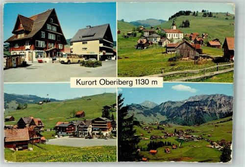 8843 Oberiberg 1975 Foto AK Omnibus Gasthaus Kirche