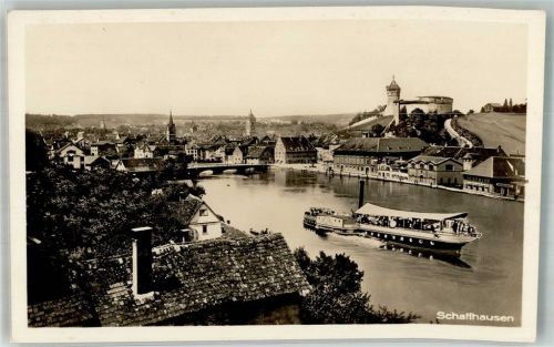 8200 Schaffhausen Sciaffusa Foto AK Schloss Dampfschiff