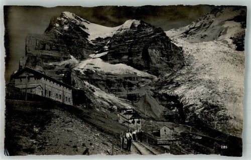 3823 Eigergletscher Foto AK Bahnhof Eigergletscher Jungfraubahn