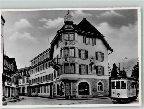 6010 Kriens Foto AK Straßenbahn Geschäft Kreuzbäckerei