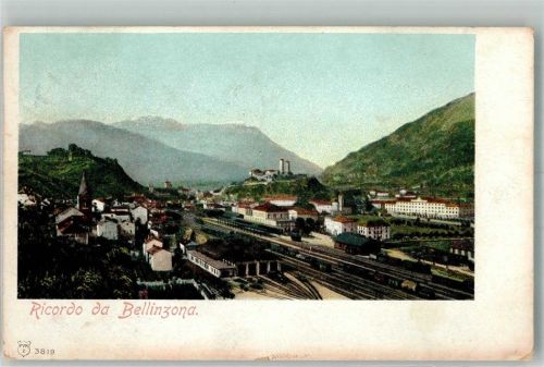 6500 Bellinzona 1907 Foto AK Bahnhof