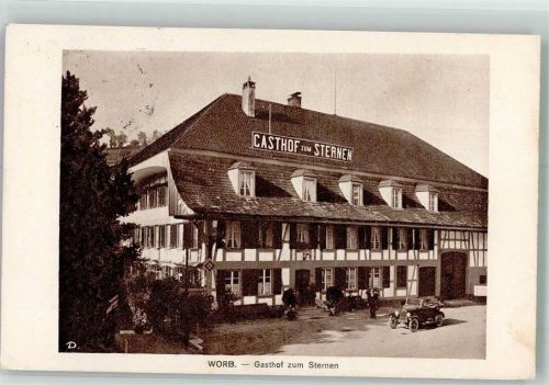 3076 Worb 1929 Foto AK Auto Gasthaus zum Sternen