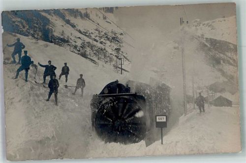 3718 Kandersteg Winter Eisenbahn Schneeschleuder