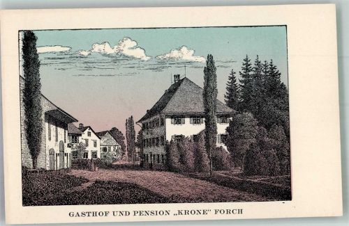 8127 Forch Radierung Gasthaus Pension Krone