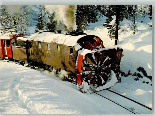 7000 Chur Coire Winter Räthische Bahn Dampfschneeschleuder
