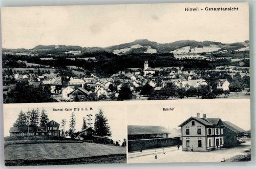 Hinwil Bahnhof Eisenbahn Bachtel-Kulm Bahnhof Schweiz 1913 Foto AK
