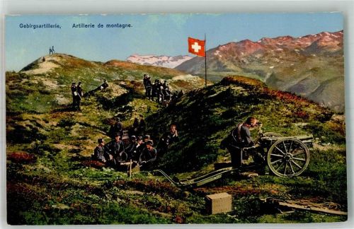 Grenzbesetzung Gebirgsartillerie Waffen WK I Militär Schweiz 1914
