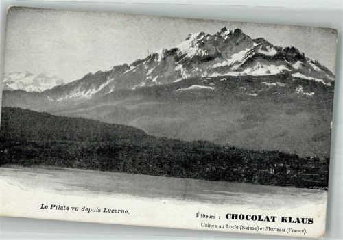 Luzern Lucerne Der Berg Pilatus Klaus Schokolade Werbe AK
