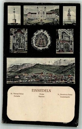 8840 Einsiedeln Foto AK Denkmal Meinrad Kirche Kloster