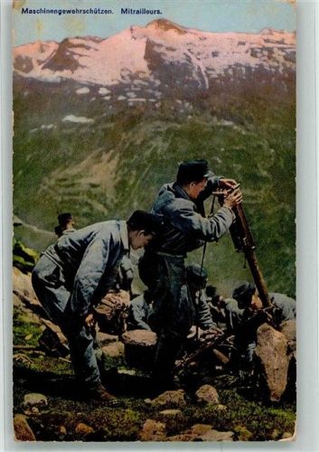 Grenzbesetzung Maschinengewehrschützen Feldpost Bataillon 90 Militär Schweiz 1915