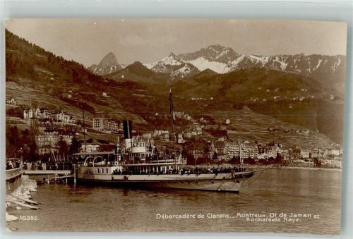 1820 Montreux Foto AK Dampfschiff