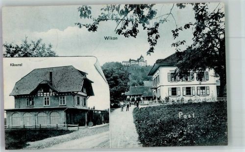 4806 Wikon 1910 Foto AK Postamt Käserei Schloss