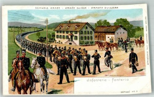 Infanterie sign. Stückelberger Nr. 5 Militär Schweiz 1914 Künstlerkarte