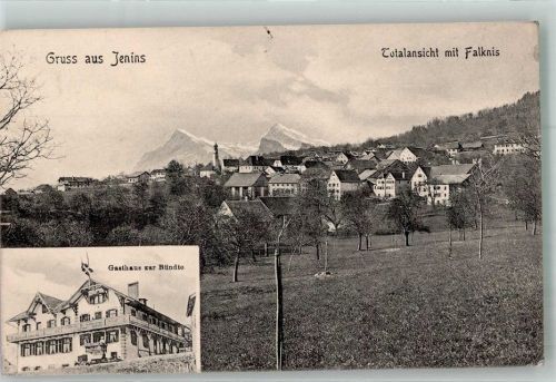 7307 Jenins 1912 Foto AK Gasthaus zur Bünde