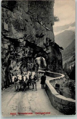 Guttannen Postkutsche Grimselstrasse Handeggtunnel Postkutsche Schweiz Foto AK