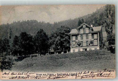 9622 Krinau 1908 Foto AK Gasthaus zum Löwen