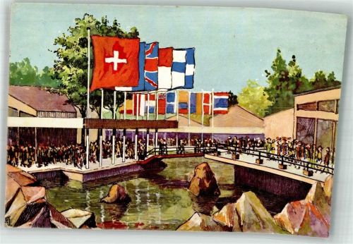 1200 Genève Genf Foto AK Ausstellung Pavillon Schweiz Brüssel 1958