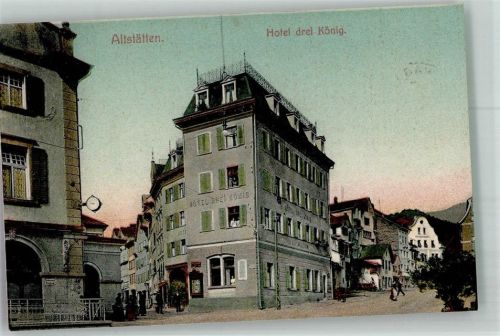 9450 Altstätten SG 1933 Foto AK Hotel drei König Zensiert