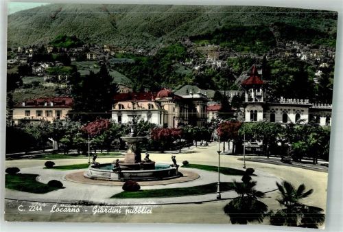 6600 Locarno 1958 Foto AK Giardini pubblici
