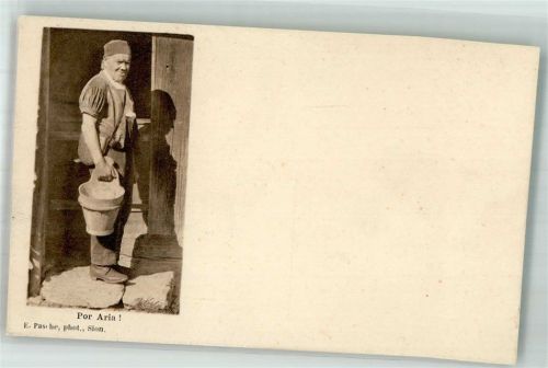 1950 Sion Sitten Foto AK Tracht Mann Bauer Ort lt. Fotograf