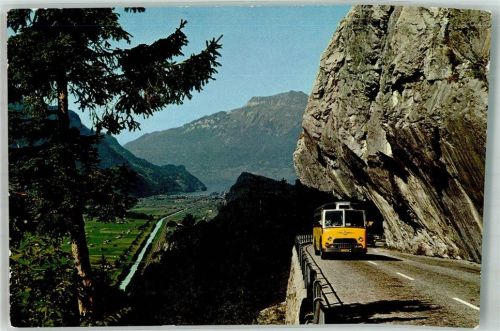 Brienz BE Postbus Brüningstrasse Postkutsche Schweiz 1964 Foto AK