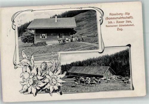 6300 Zug Zugo 1914 Foto AK Gasthaus Rossberg-Alp Landpost Rest.Güterbahnhof Zug