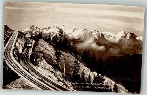 6410 Rigi Staffel Foto AK Bergbahn Rigi-Bahn Zahnradbahn