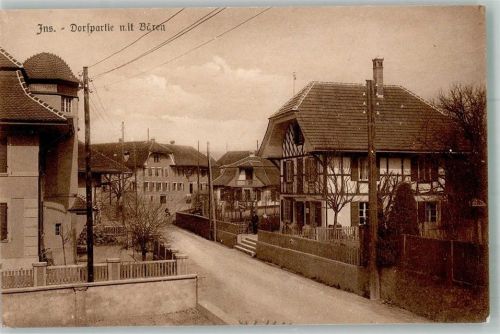 3232 Ins Anet 1917 Foto AK Gasthaus Bären Dorfpartie Feldpost Kp. II/97