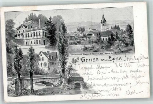 3250 Lyss 1901 Foto AK Brauerei Gasthaus Kirche