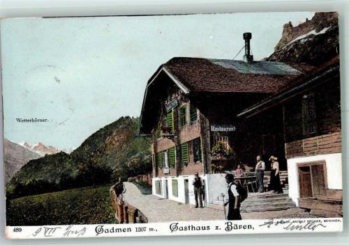 3863 Gadmen 1906 Foto AK Gasthaus zum Bären
