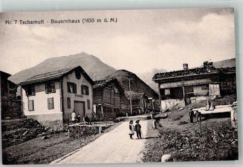 7188 Tschamut Foto AK Bauernhaus Hotel Rheinquellen