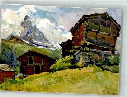 3920 Zermatt Künstlerkarte Matterhorn