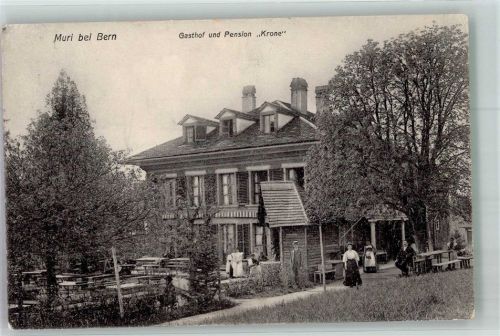 3074 Muri b. Bern 1908 Foto AK Gasthaus und Pension Krone
