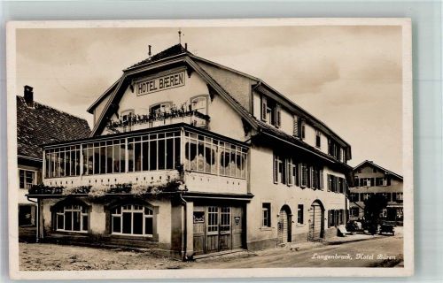 4438 Langenbruck 1928 Foto AK Hotel Bären