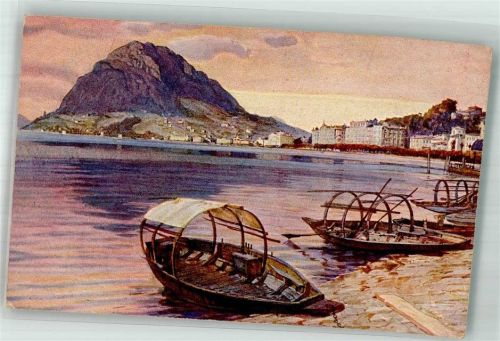 6900 Lugano Foto AK Quai e Monte s. Salvatore