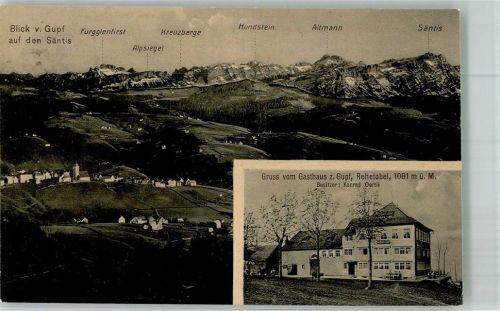9038 Rehetobel 1918 Foto AK Gasthaus zum Gupf