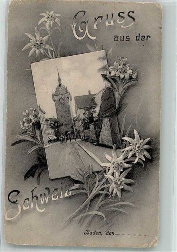 5400 Baden 1908 Gebrauchsspuren Blumen Enzian