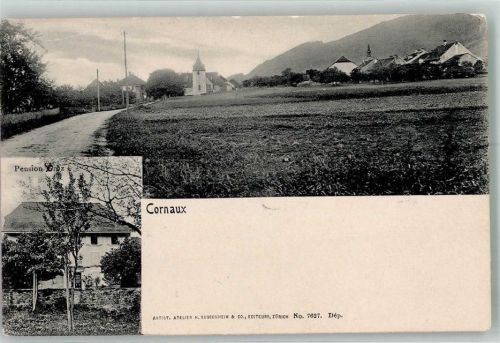 2087 Cornaux NE Foto AK Pension Groz Kirche
