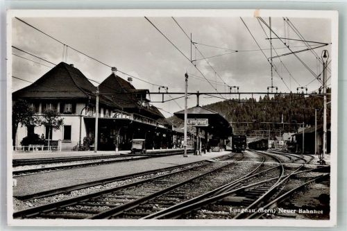 Langnau im Emmental Neuer Bahnhof Bahnhof Schweiz 1938 Foto AK