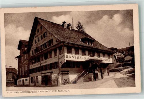 6102 Malters 1925 Foto AK Gasthaus zum Kloster Alkoholhlfrei Feldpost Haubitzen-Abteilung 28