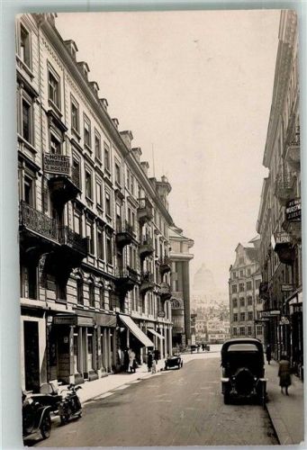 8000 Zürich 1924 Foto AK Auto Hotel Commercio Zurigo Bahnpost Zug 170