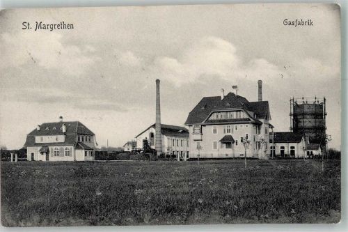 9430 St. Margrethen SG 1909 Foto AK Gas- Fabrik